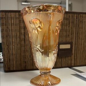 Iridescent Floral Glass Vase